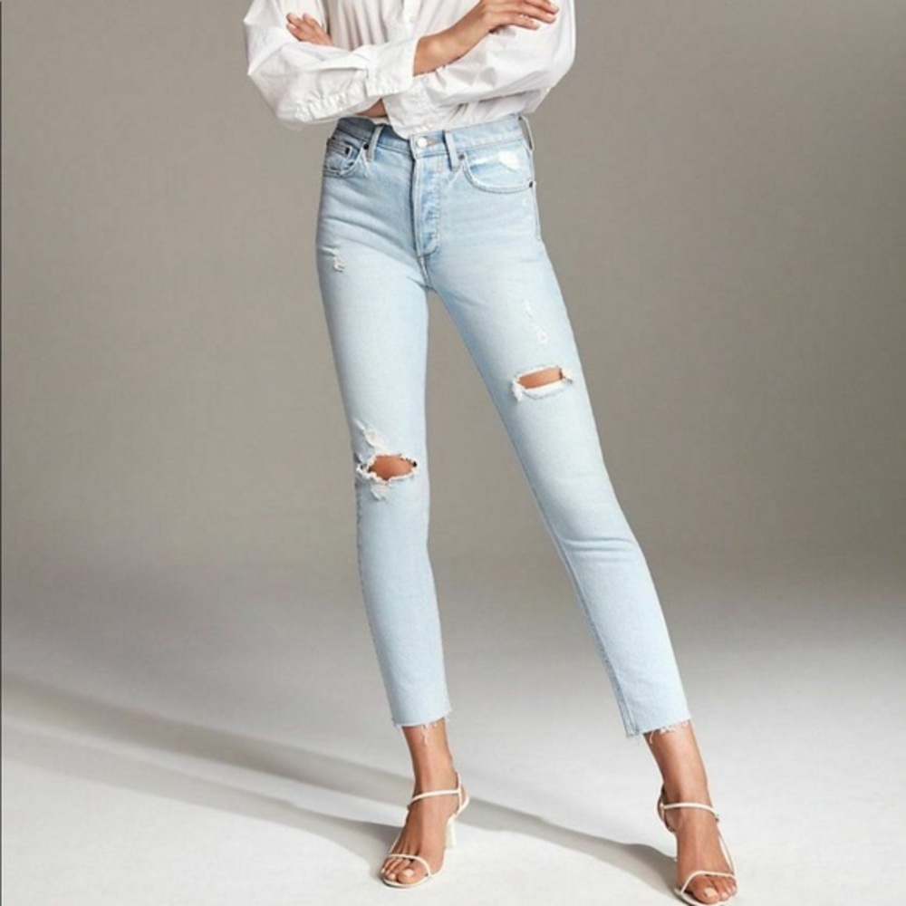 Yolo high rise slim jeans with tears
